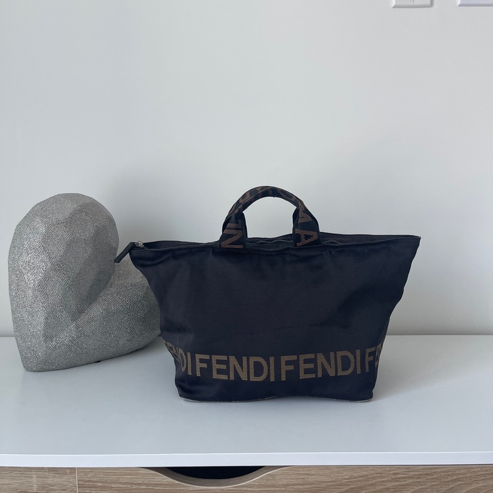 Fendi Black Tote Bag with Gold Hardware